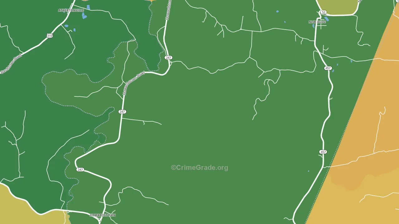 Howardstown, KY Map of Vehicle Theft Rates