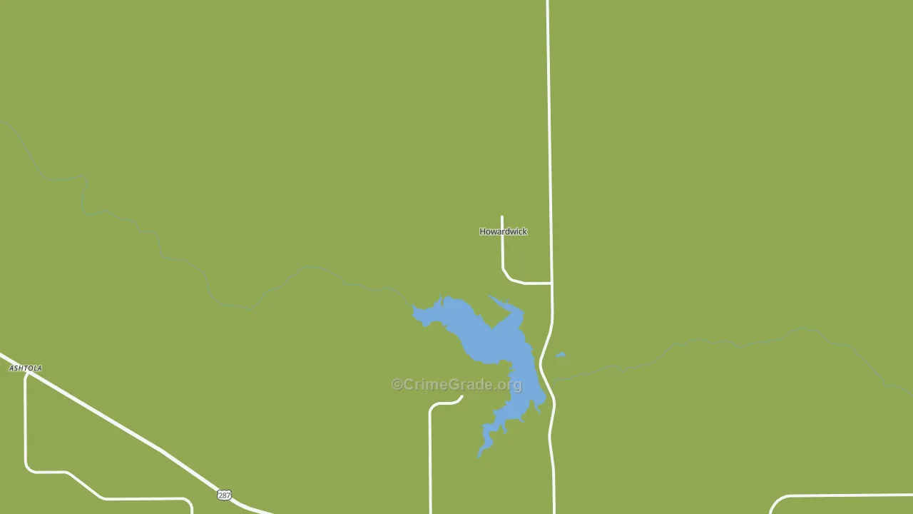 Howardwick, TX Map of Vehicle Theft Rates