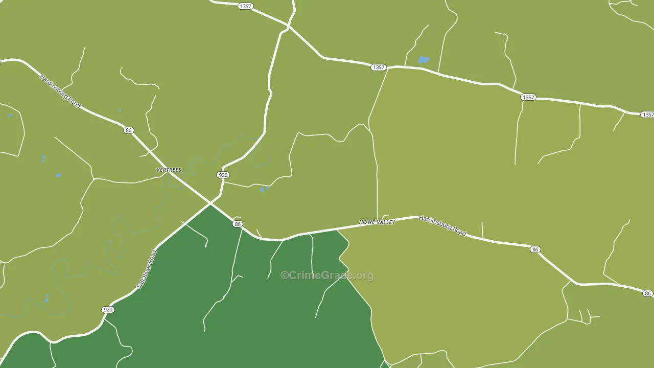 Howe Valley, KY Map of Vehicle Theft Rates