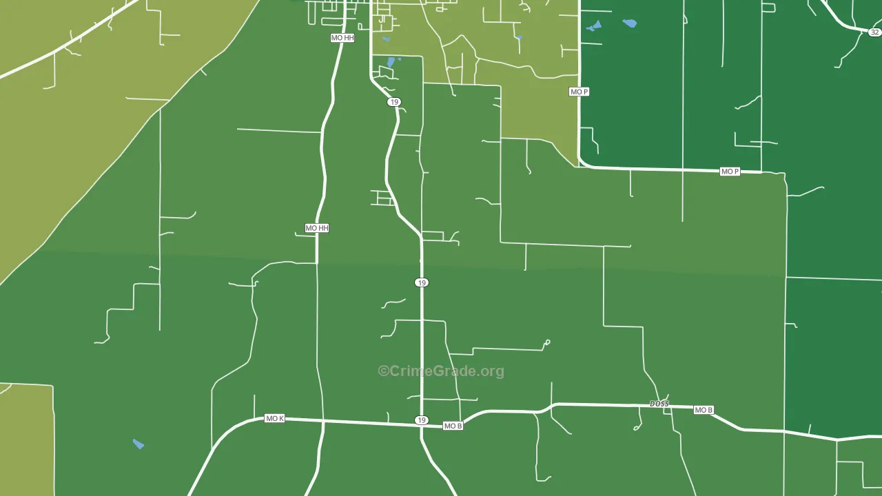Howes Mill, MO Map of Vehicle Theft Rates