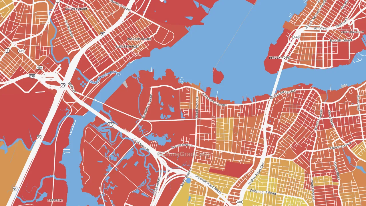 Howland Hook, Staten Island, NY Map of Vehicle Theft Rates