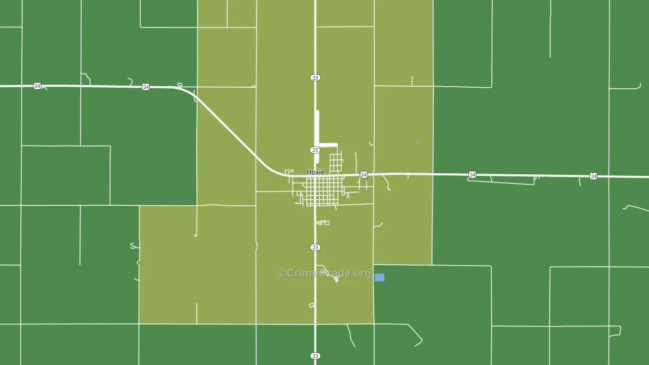 Hoxie, KS Map of Vehicle Theft Rates