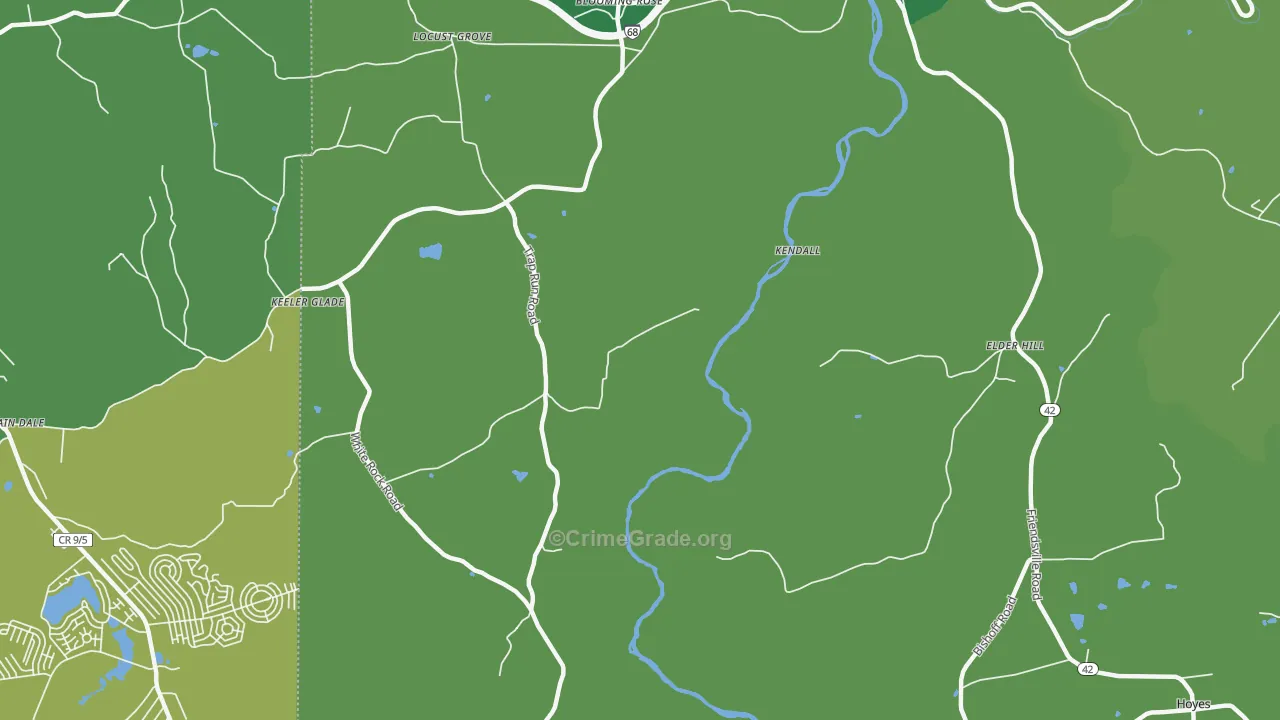 Hoyes, MD Map of Vehicle Theft Rates