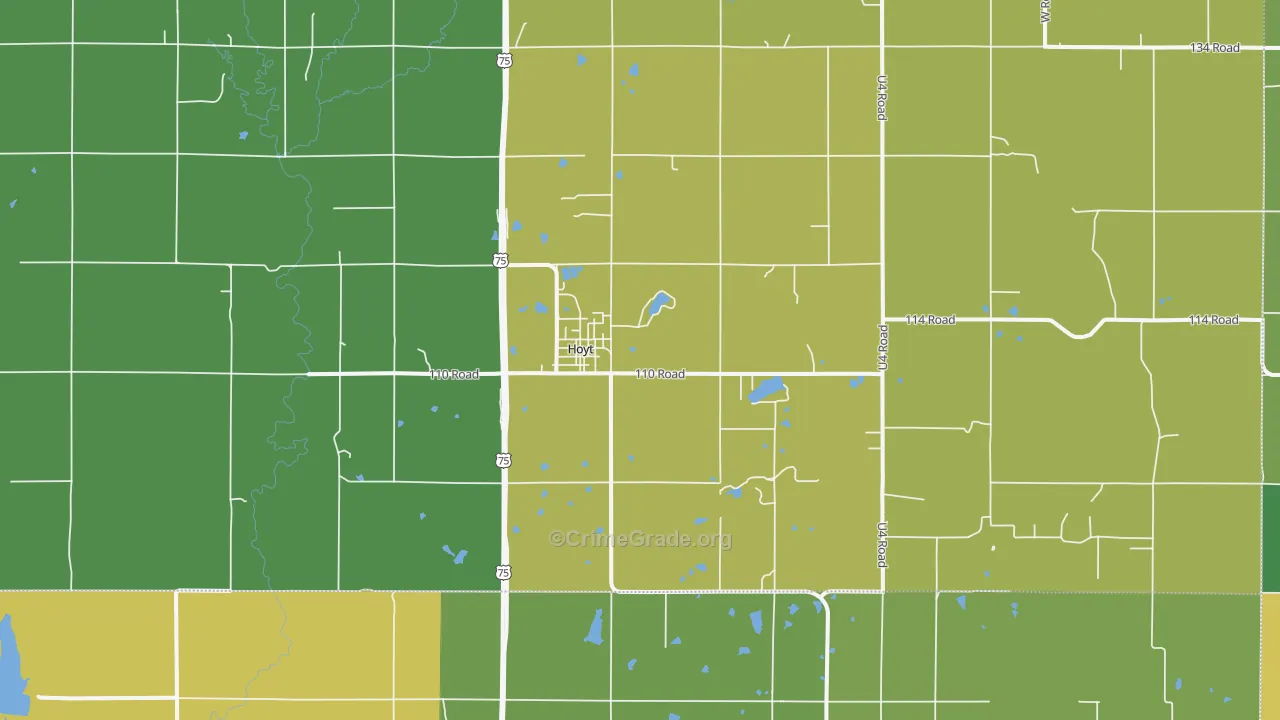 Hoyt, KS Map of Vehicle Theft Rates