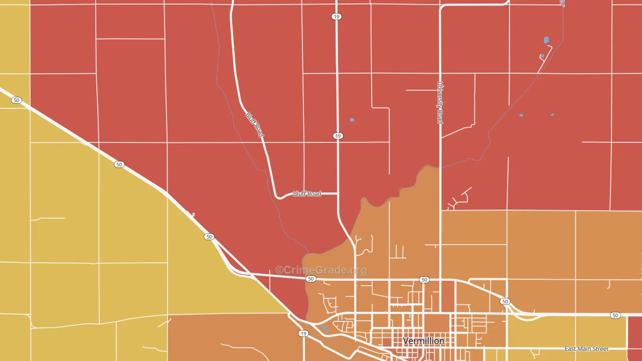 Hub City, SD Map of Vehicle Theft Rates
