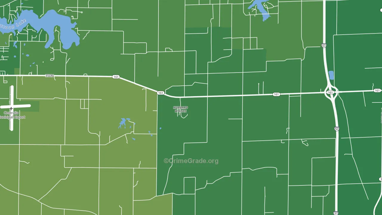 Hubbard Woods, IL Map of Vehicle Theft Rates