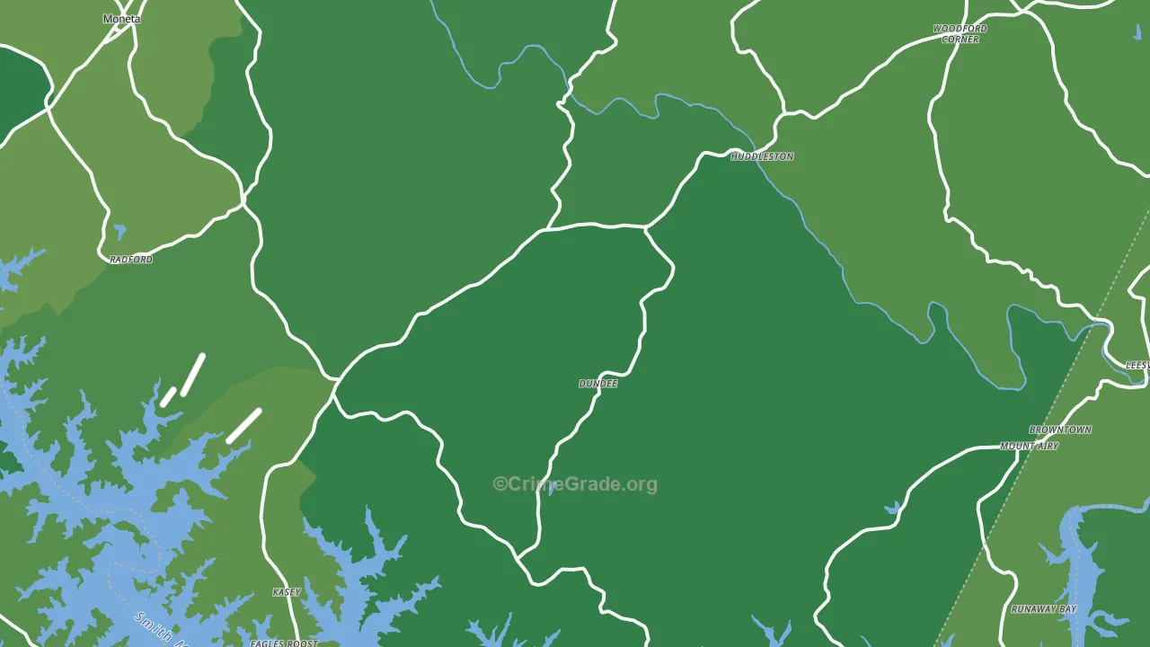 Huddleston, VA Map of Vehicle Theft Rates