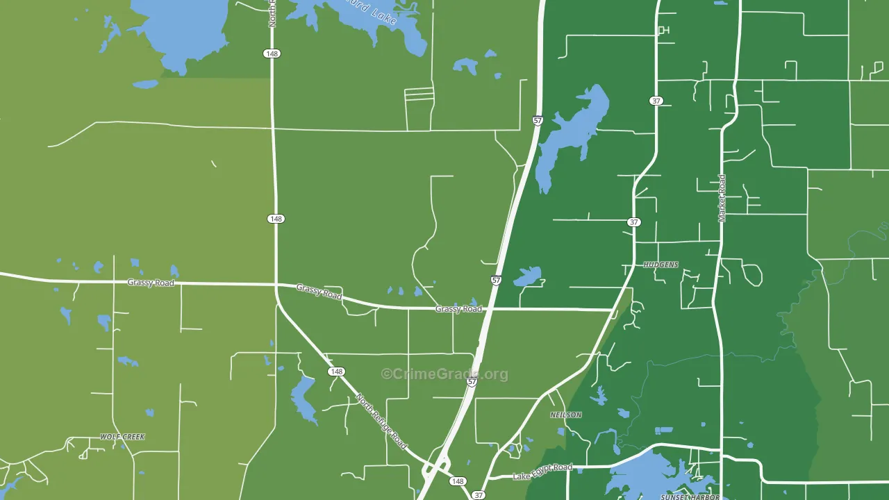 Hudgens, IL Map of Vehicle Theft Rates