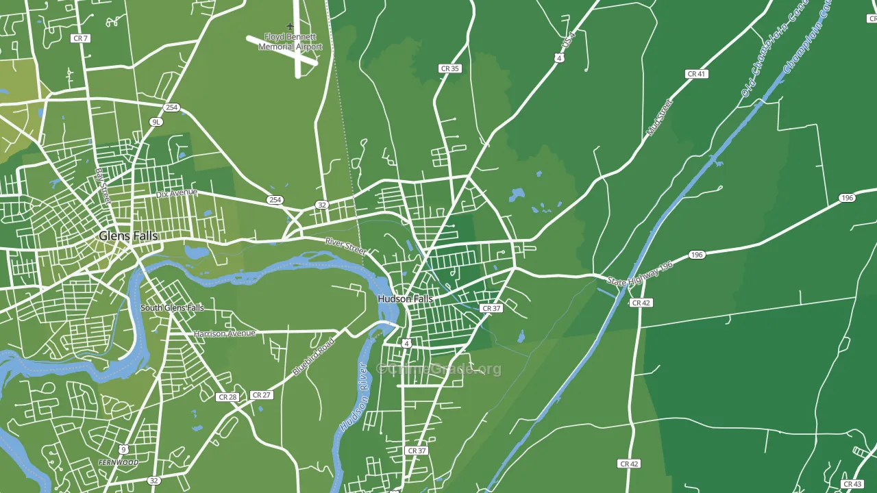 Hudson Falls, NY Map of Vehicle Theft Rates