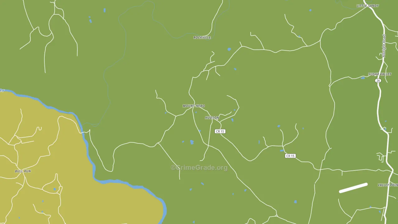 Hudson, WV Map of Vehicle Theft Rates