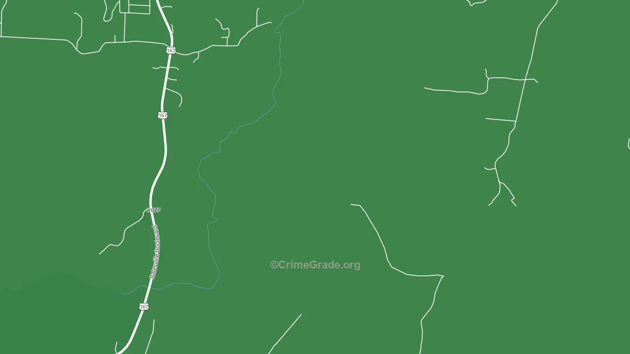 Huff, AR Map of Vehicle Theft Rates