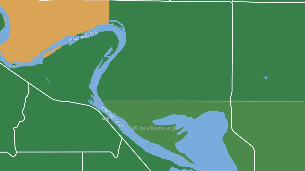 Huff, ND Map of Vehicle Theft Rates