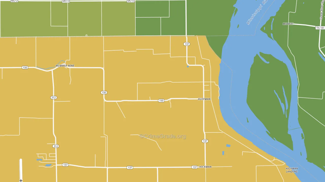 Huffman, AR Map of Vehicle Theft Rates