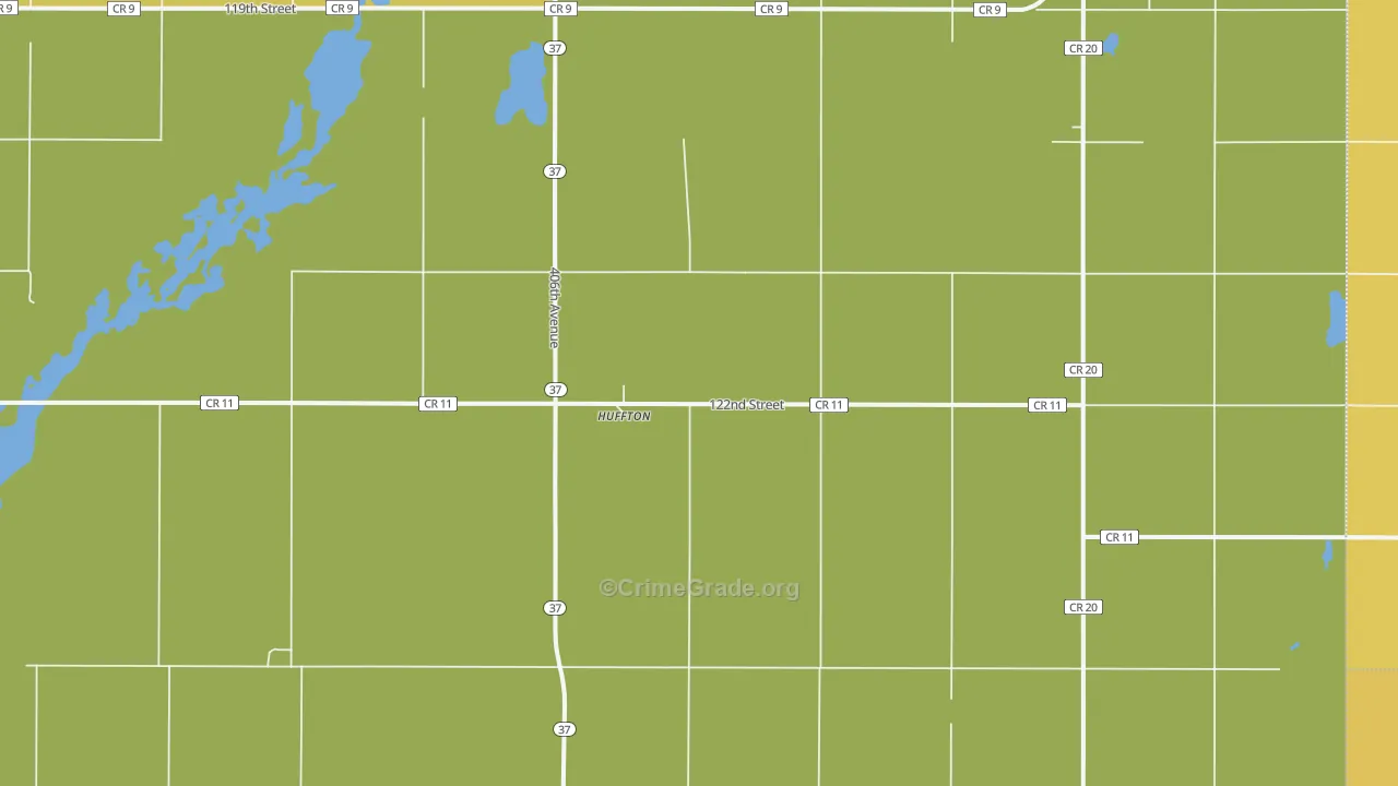 Huffton, SD Map of Vehicle Theft Rates