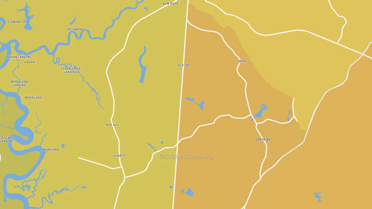 Huger, SC Map of Vehicle Theft Rates