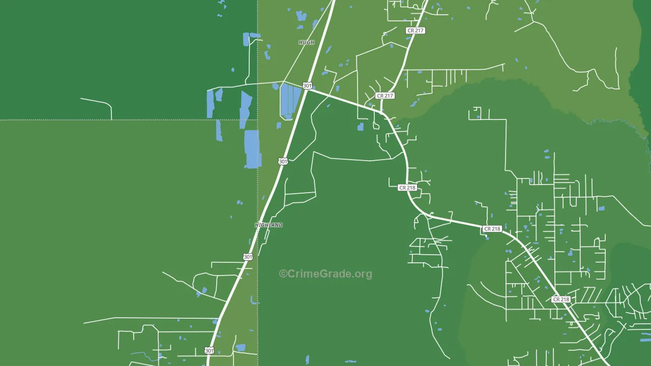 Hugh, FL Map of Vehicle Theft Rates