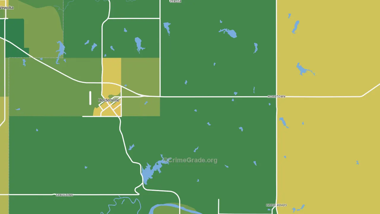 Hughes County, OK Map of Vehicle Theft Rates
