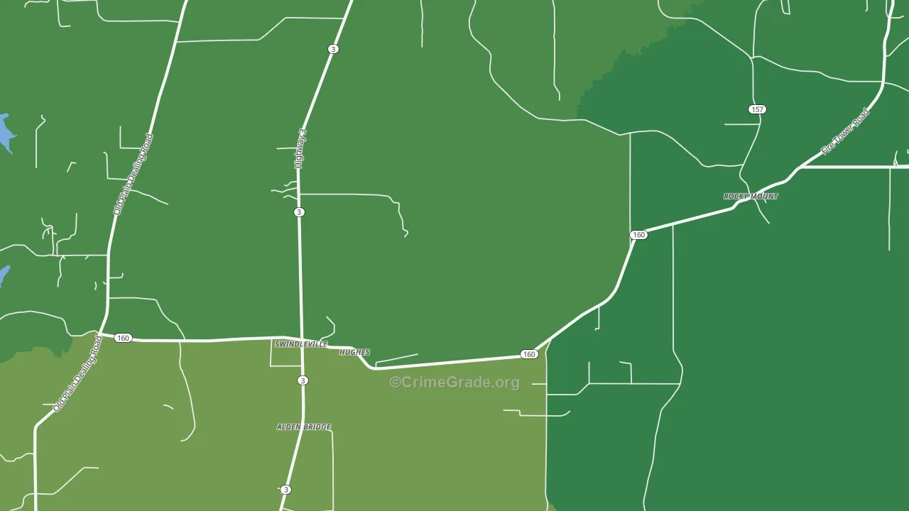 Hughes, LA Map of Vehicle Theft Rates