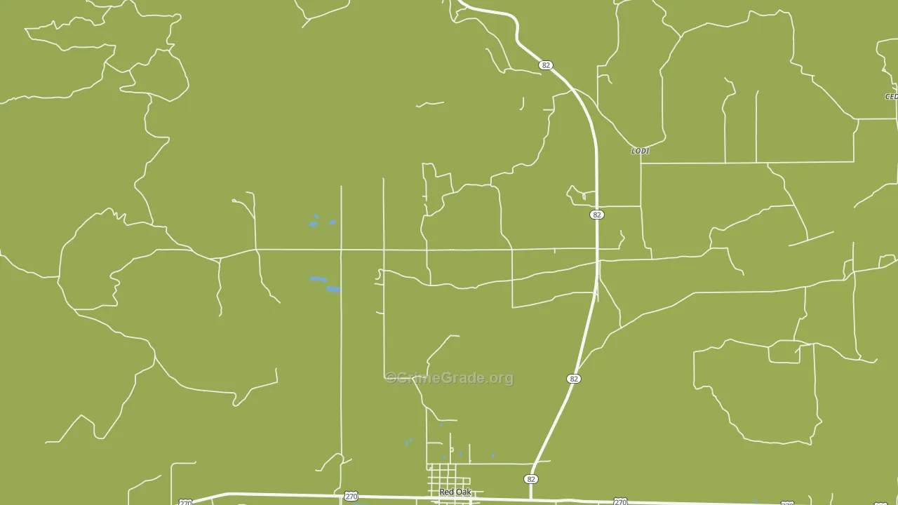 Hughes, OK Map of Vehicle Theft Rates