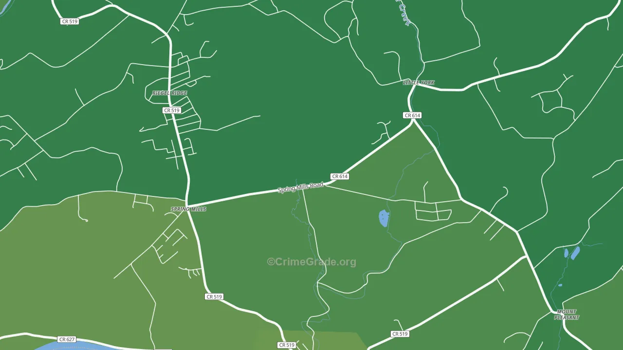 Hughesville, NJ Map of Vehicle Theft Rates