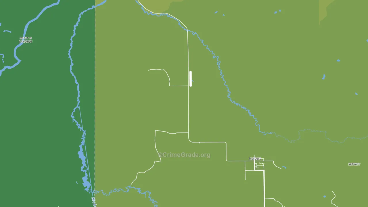 Hulbert, MI Map of Vehicle Theft Rates
