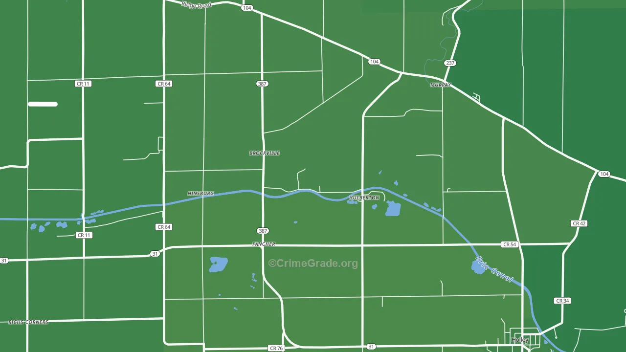 Hulberton, NY Map of Vehicle Theft Rates