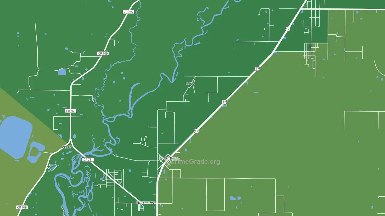 Hull, FL Map of Vehicle Theft Rates
