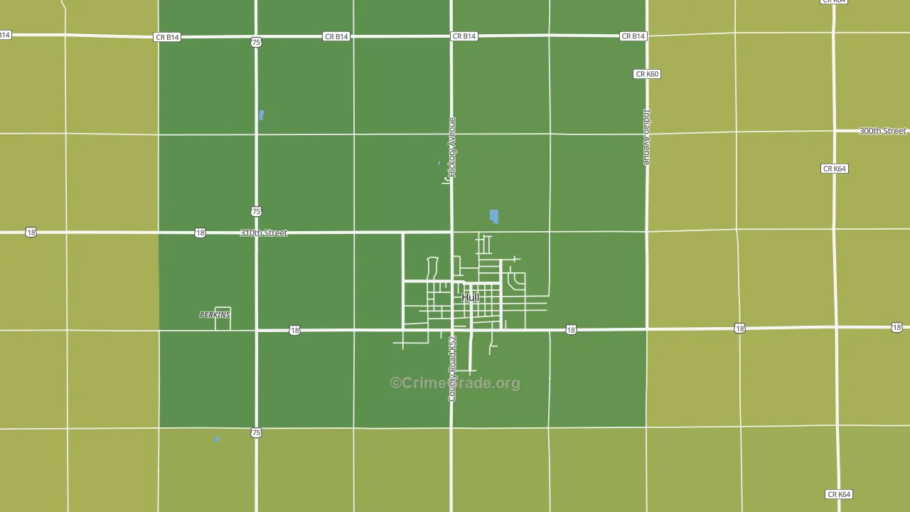 Hull, IA Map of Vehicle Theft Rates