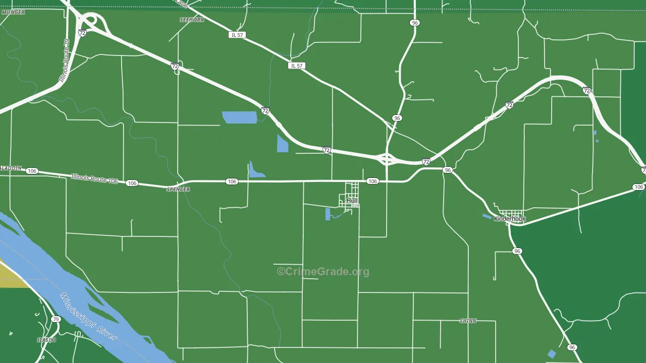 Hull, IL Map of Vehicle Theft Rates