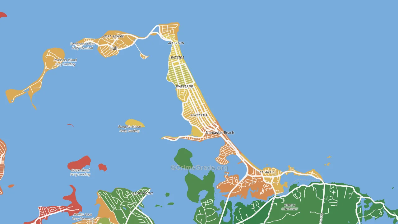 Hull, MA Map of Vehicle Theft Rates