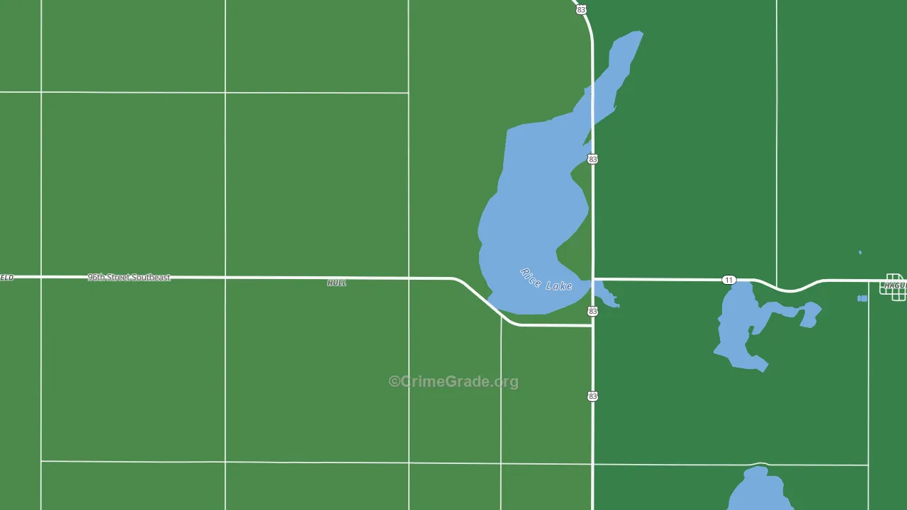 Hull, ND Map of Vehicle Theft Rates