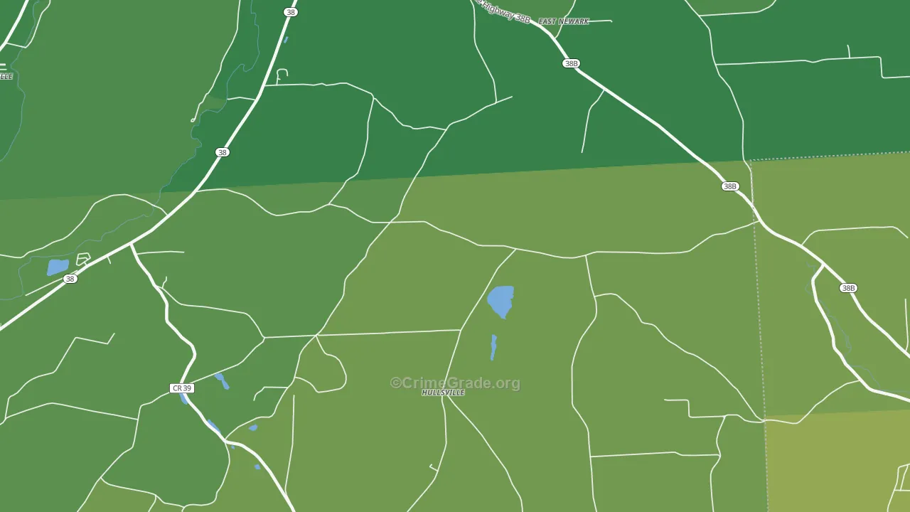 Hullsville, NY Map of Vehicle Theft Rates