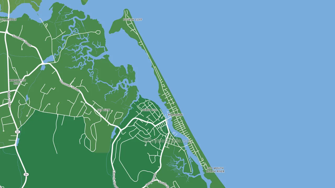 Humarock, MA Map of Vehicle Theft Rates