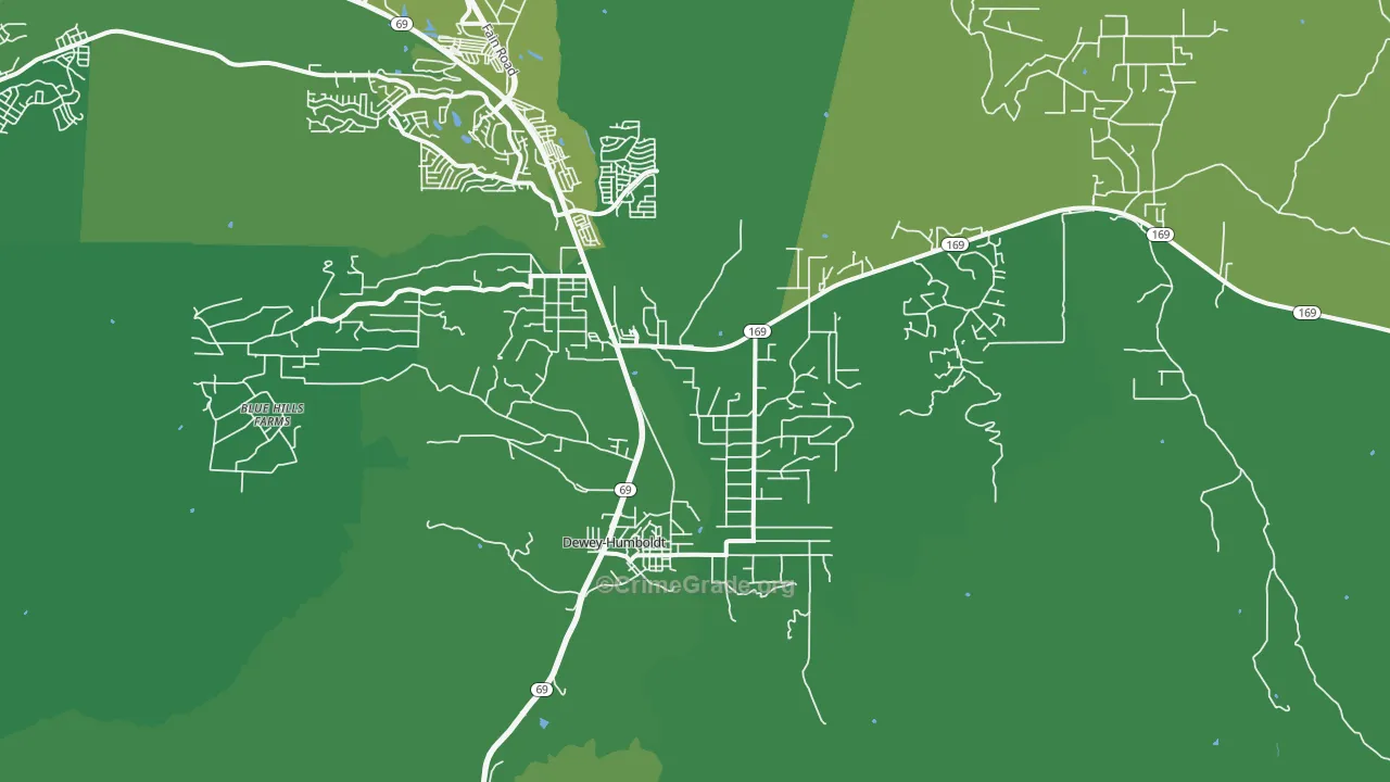 Humboldt, AZ Map of Vehicle Theft Rates