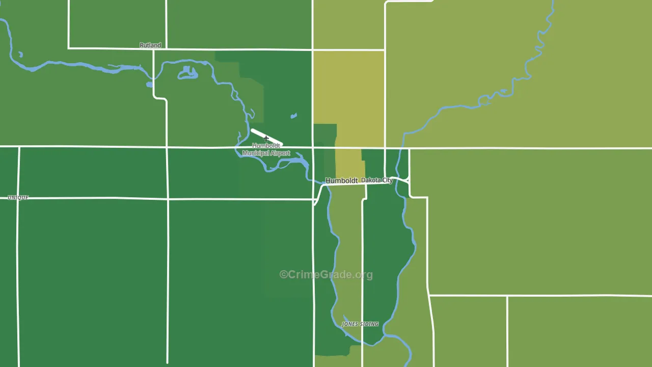 Humboldt, IA Map of Vehicle Theft Rates