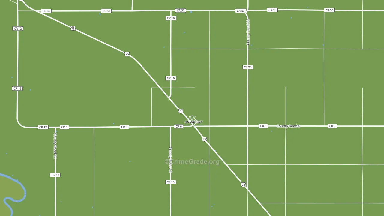 Humboldt, MN Map of Vehicle Theft Rates