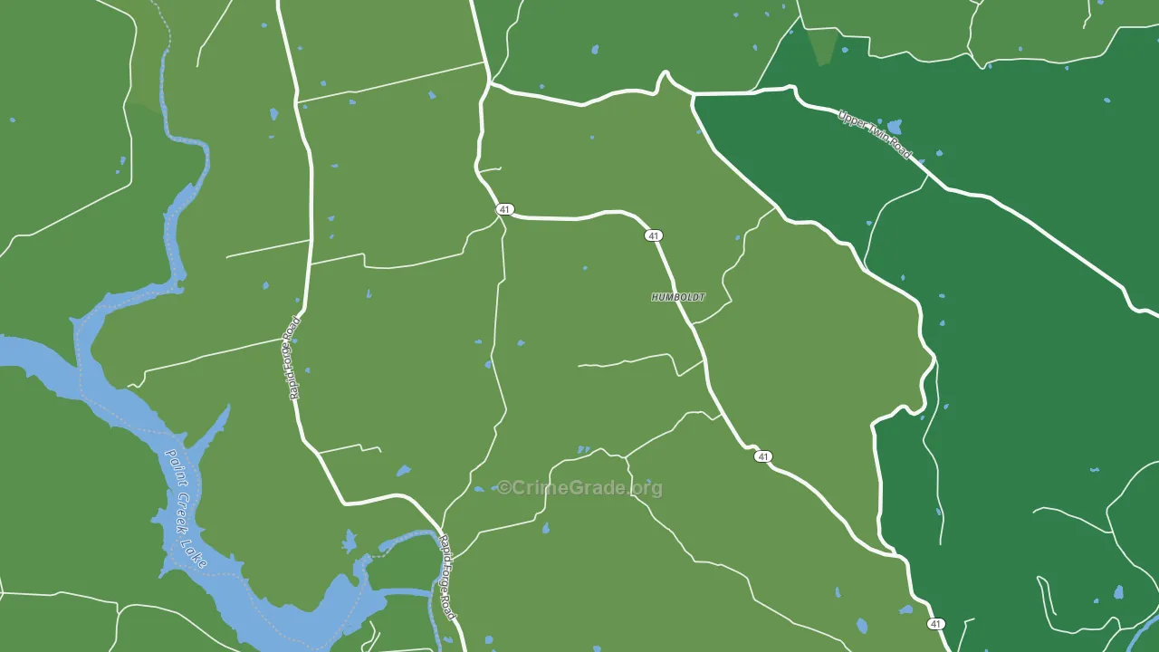 Humboldt, OH Map of Vehicle Theft Rates