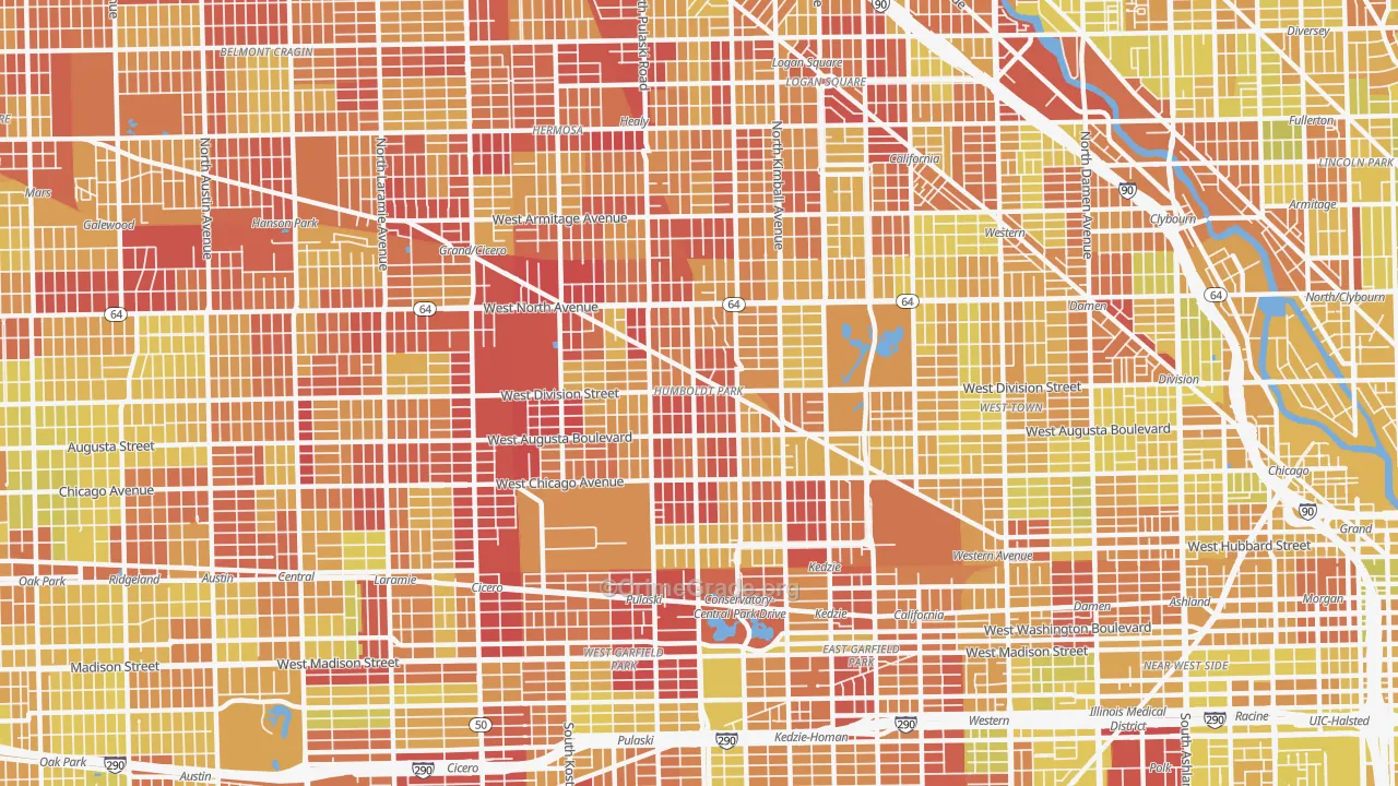 Humboldt Park, Chicago, IL Map of Vehicle Theft Rates