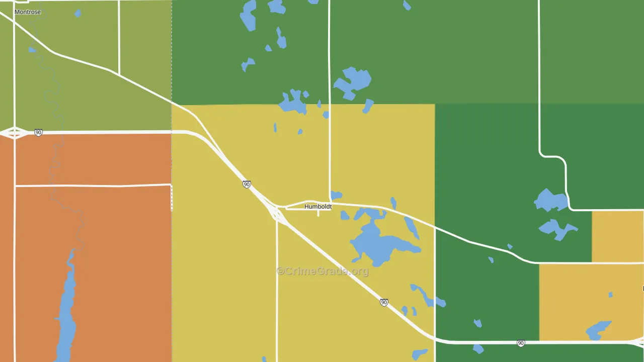 Humboldt, SD Map of Vehicle Theft Rates