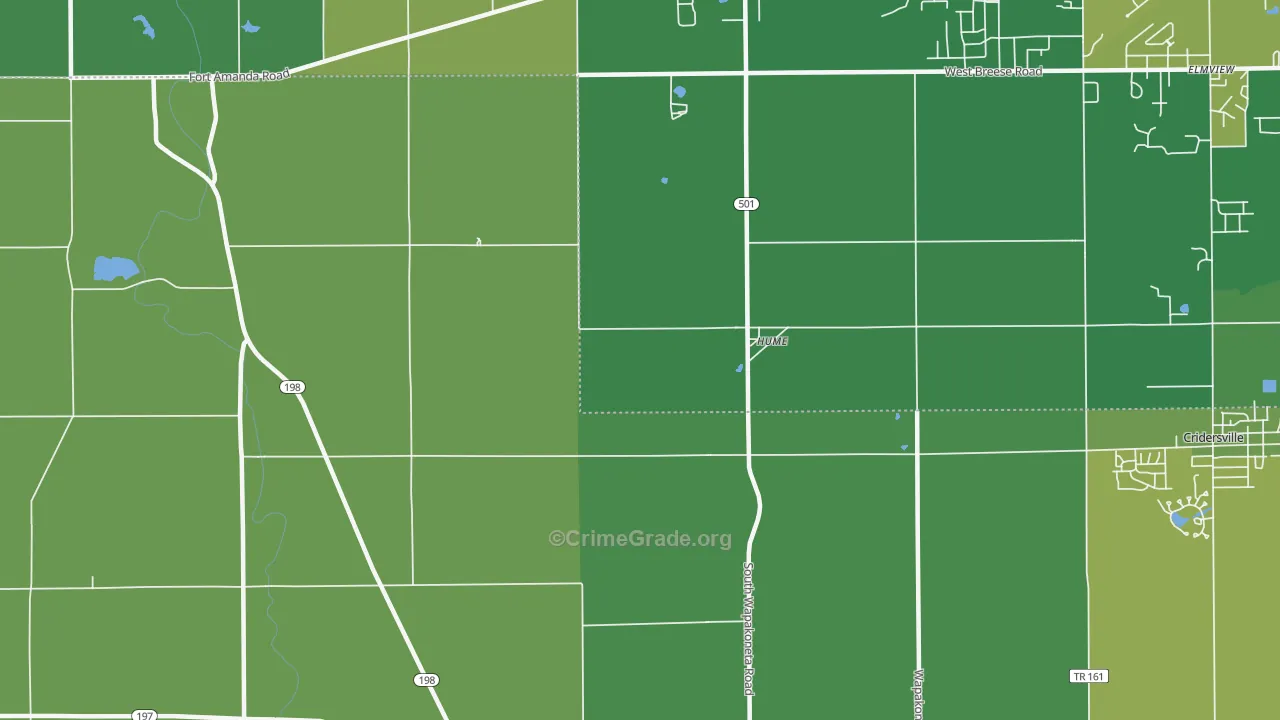 Hume, OH Map of Vehicle Theft Rates