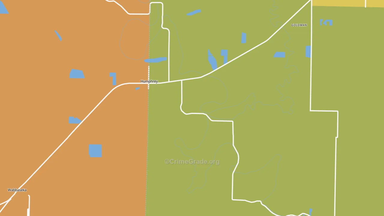 Humphrey, AR Map of Vehicle Theft Rates