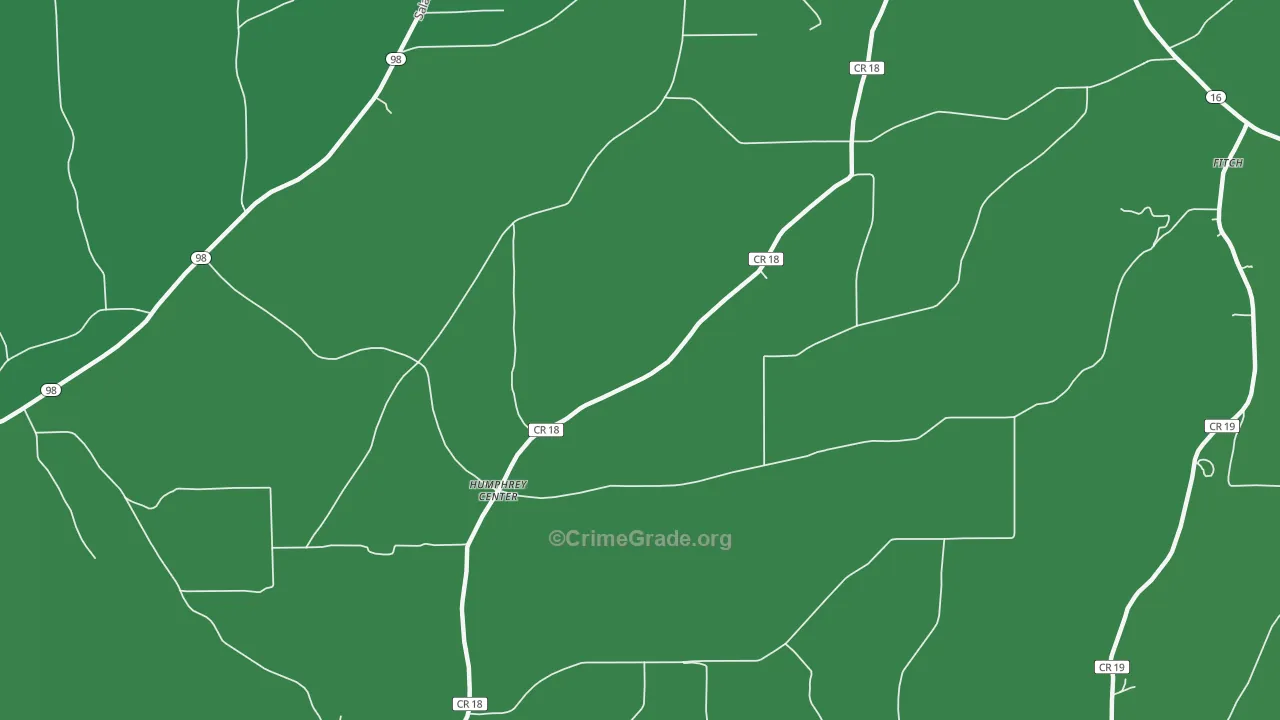 Humphrey Center, NY Map of Vehicle Theft Rates
