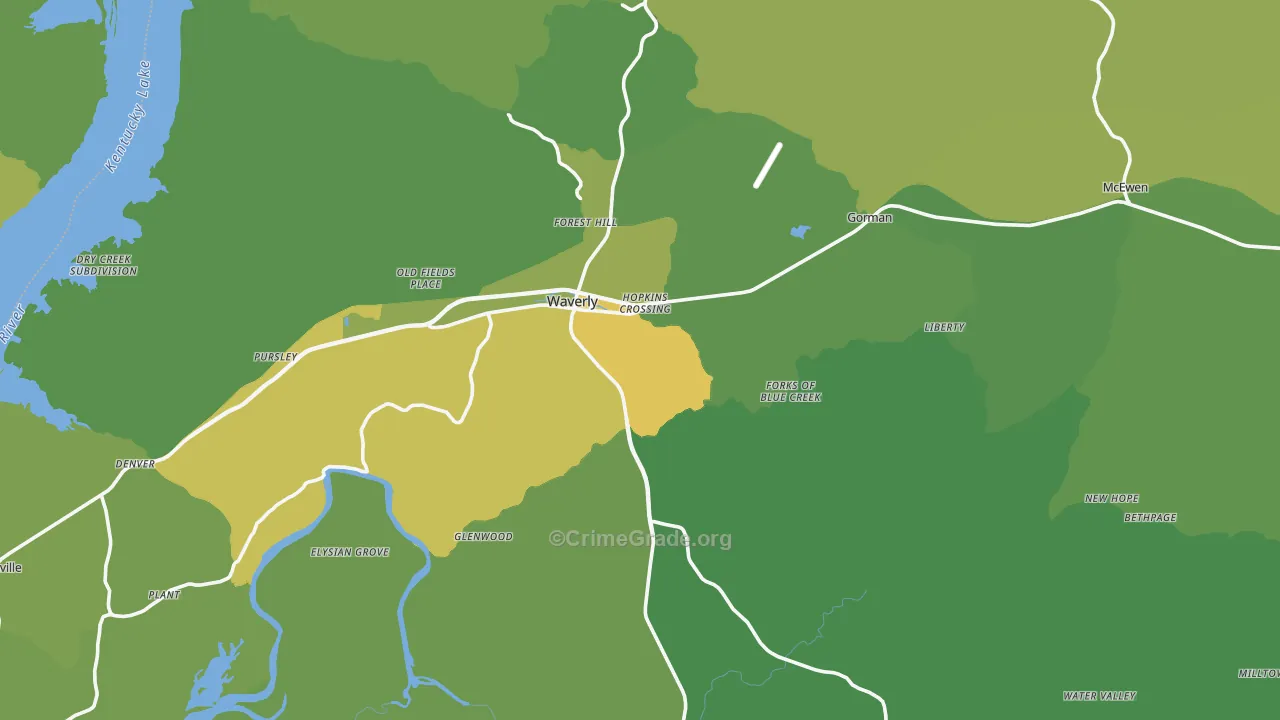 Humphreys County, TN Map of Vehicle Theft Rates