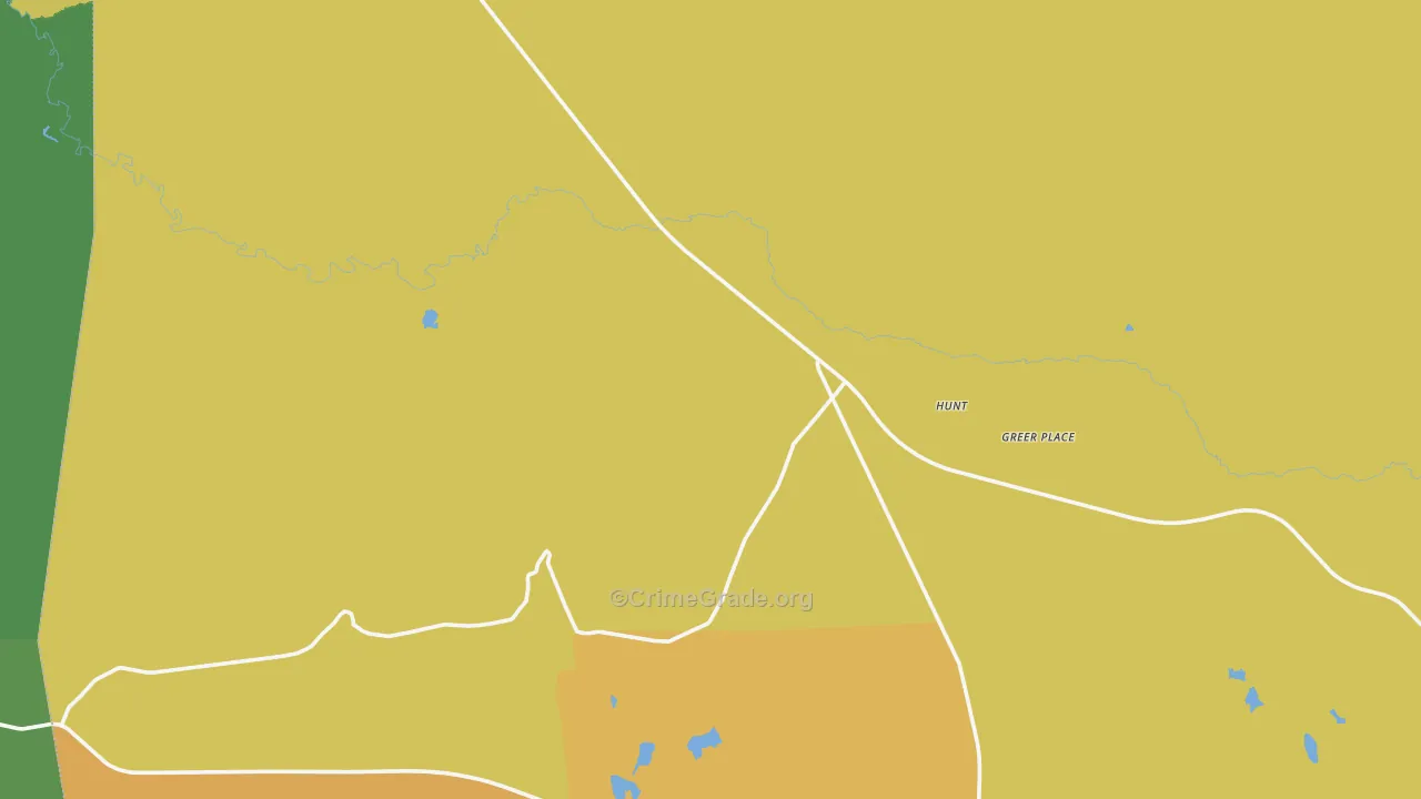 Hunt, AZ Map of Vehicle Theft Rates