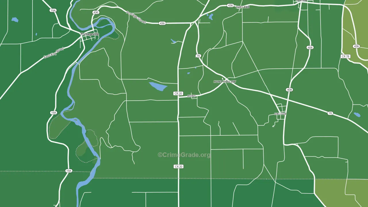 Hunt, NY Map of Vehicle Theft Rates