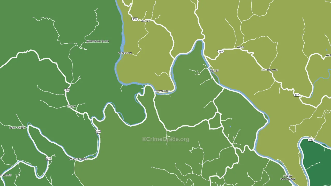 Huntdale, NC Map of Vehicle Theft Rates