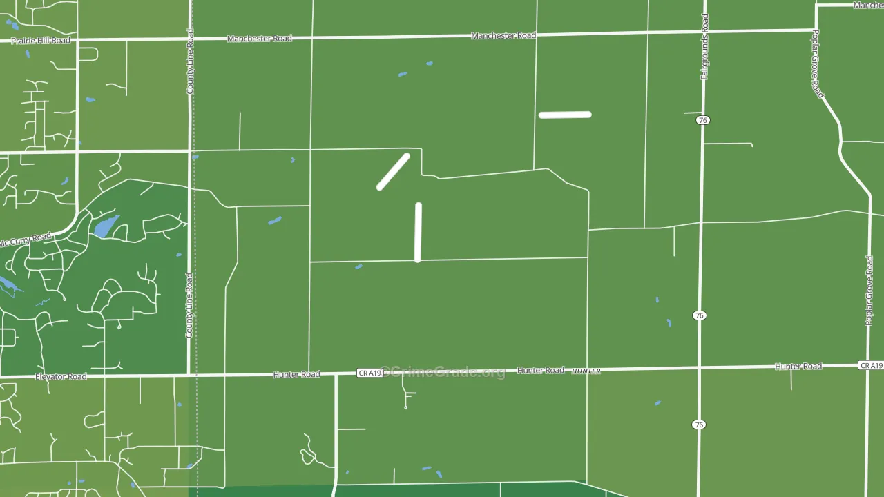 Hunter, IL Map of Vehicle Theft Rates