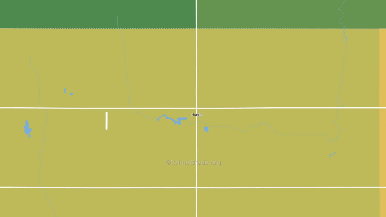 Hunter, ND Map of Vehicle Theft Rates