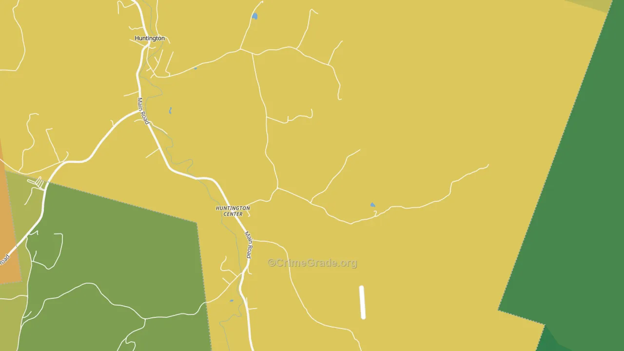Huntington Center, VT Map of Vehicle Theft Rates