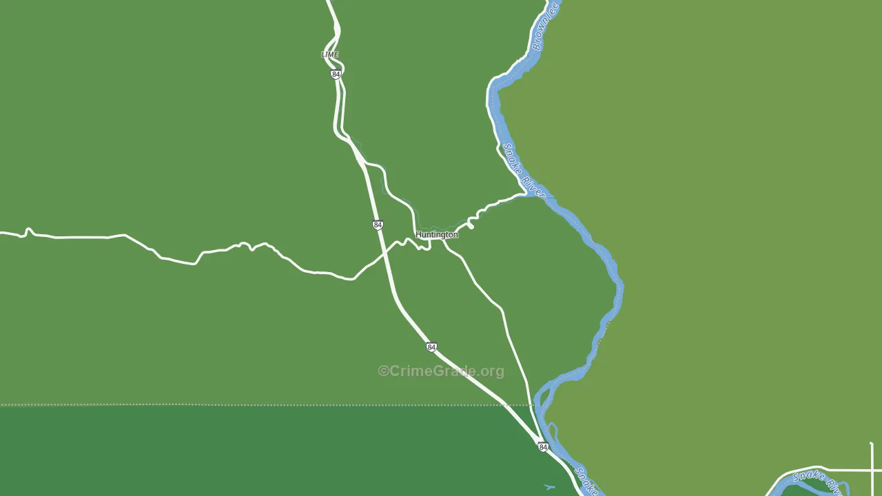 Huntington, OR Map of Vehicle Theft Rates
